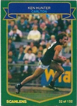 1985 VFL Scanlens (32) Ken Hunter Carlton #