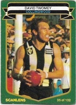 1985 VFL Scanlens (35) David Twomey Collingwood #