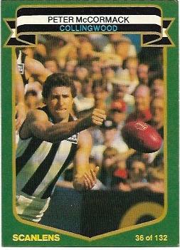 1985 VFL Scanlens (36) Peter McCormack Collingwood #