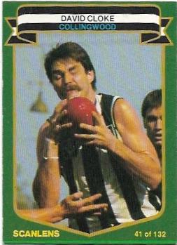 1985 VFL Scanlens (41) David Cloke Collingwood #