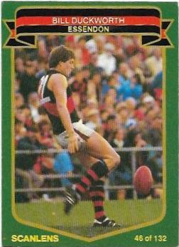 1985 VFL Scanlens (46) Bill Duckworth Essendon #