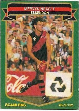 1985 VFL Scanlens (48) Mervyn Neagle Essendon #