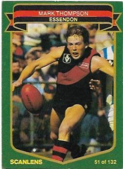 1985 VFL Scanlens (51) Mark Thompson Essendon #