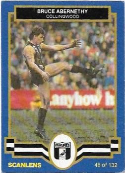 1986 Scanlens (48) Bruce Aberbnethy Collingwood #