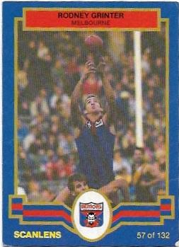 1986 Scanlens (57) Rodney Grinter Melbourne #