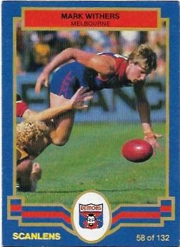 1986 Scanlens (58) Mark Withers Melbourne #