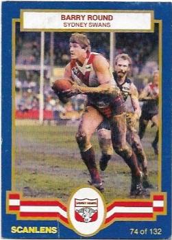 1986 Scanlens (74) Barry Round Sydney #
