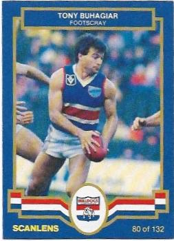 1986 Scanlens (80) Tony Buhagiar Footscray