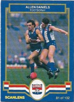 1986 Scanlens (81) Allen Daniels Footscray