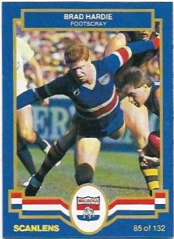 1986 Scanlens (85) Brad Hardie Footscray