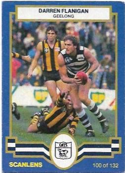 1986 Scanlens (100) Darren Flanigan Geelong #