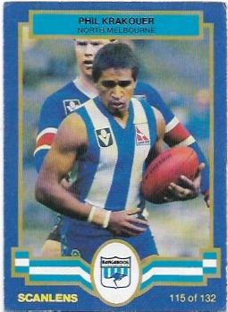 1986 Scanlens (115) Phil Krakouer North Melbourne #