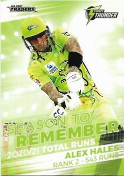 2021 / 22 TLA Cricket Season To Remember (STR02) Alex Hales Thunder