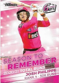 2021 / 22 TLA Cricket Season To Remember (STR04) Josh Philippe Sixers