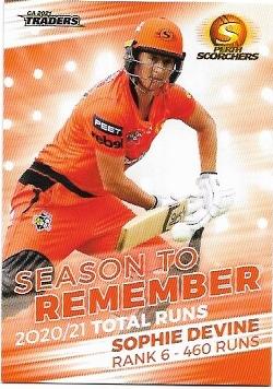 2021 / 22 TLA Cricket Season To Remember (STR06) Sophie Devine Scorchers
