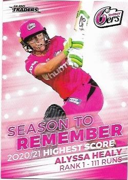 2021 / 22 TLA Cricket Season To Remember (STR21) Alyssa Healy Sixers