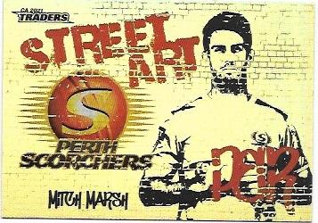 2021 / 22 TLA Cricket Street Art White (SAW14) Mitch Marsh Scorchers