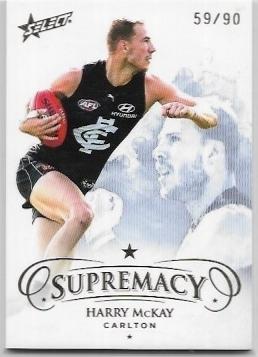2021 Select Supremacy Parallel Gold (17) Harry McKay Carlton 59/90
