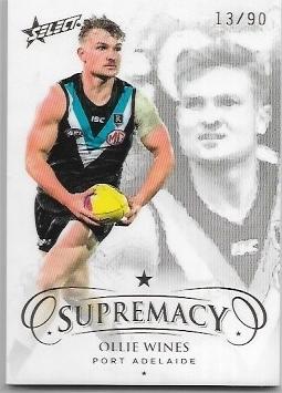 2021 Select Supremacy Parallel Gold (78) Ollie Wines Port Adelaide 13/90