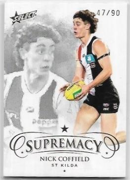 2021 Select Supremacy Parallel Gold (87) Nick Coffield St Kilda 47/90