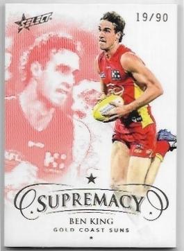 2021 Select Supremacy Parallel Gold (52) Ben KING Gold Coast 19/90