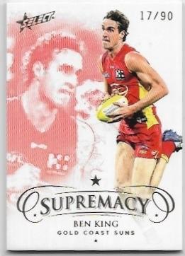 2021 Select Supremacy Parallel Gold (52) Ben KING Gold Coast 17/90