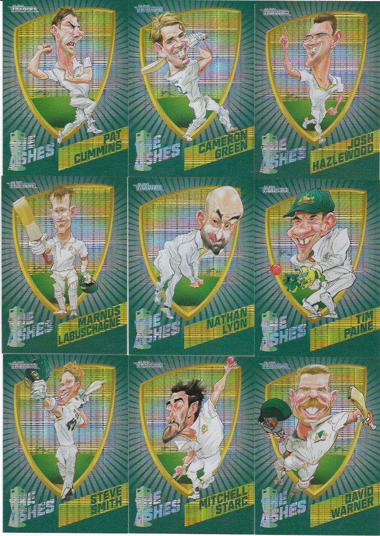 2021 / 22 TLA Cricket The Ashes Full Set (9 Cards)