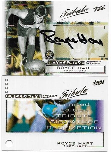 2002 Select SPX Tribute Signature (TSR1 & TS1) Royce Hart Richmond 098/100