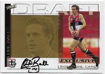 2002 Select SPX Draft Pick Signature (DS2) Luke Ball St Kilda