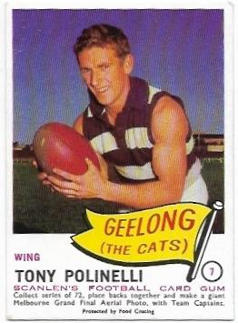 1966 VFL Scanlens (7) Tony Polinelli Geelong *