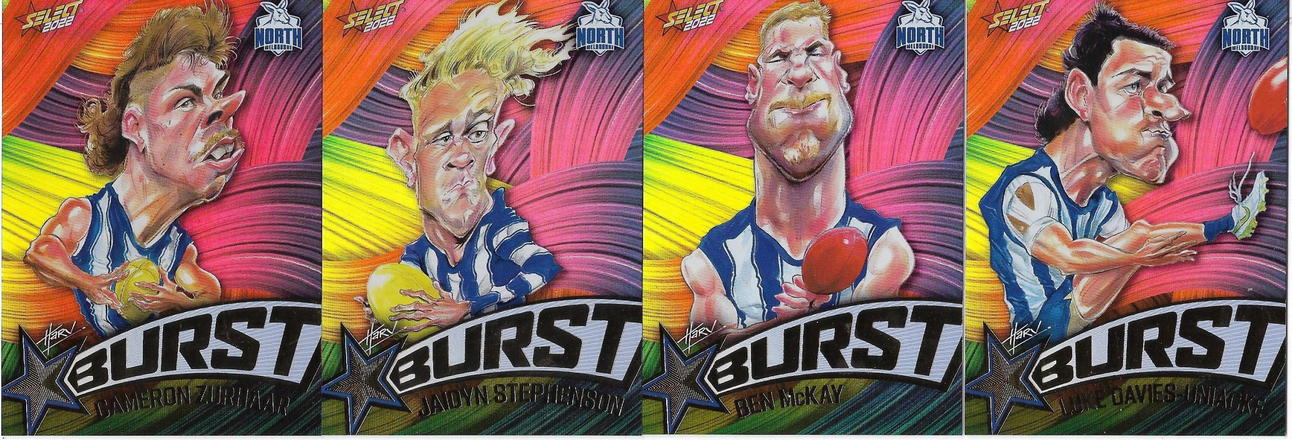 2022 Select Footy Stars Starburst Caricature – Paint Set Of 4 – North Melbourne