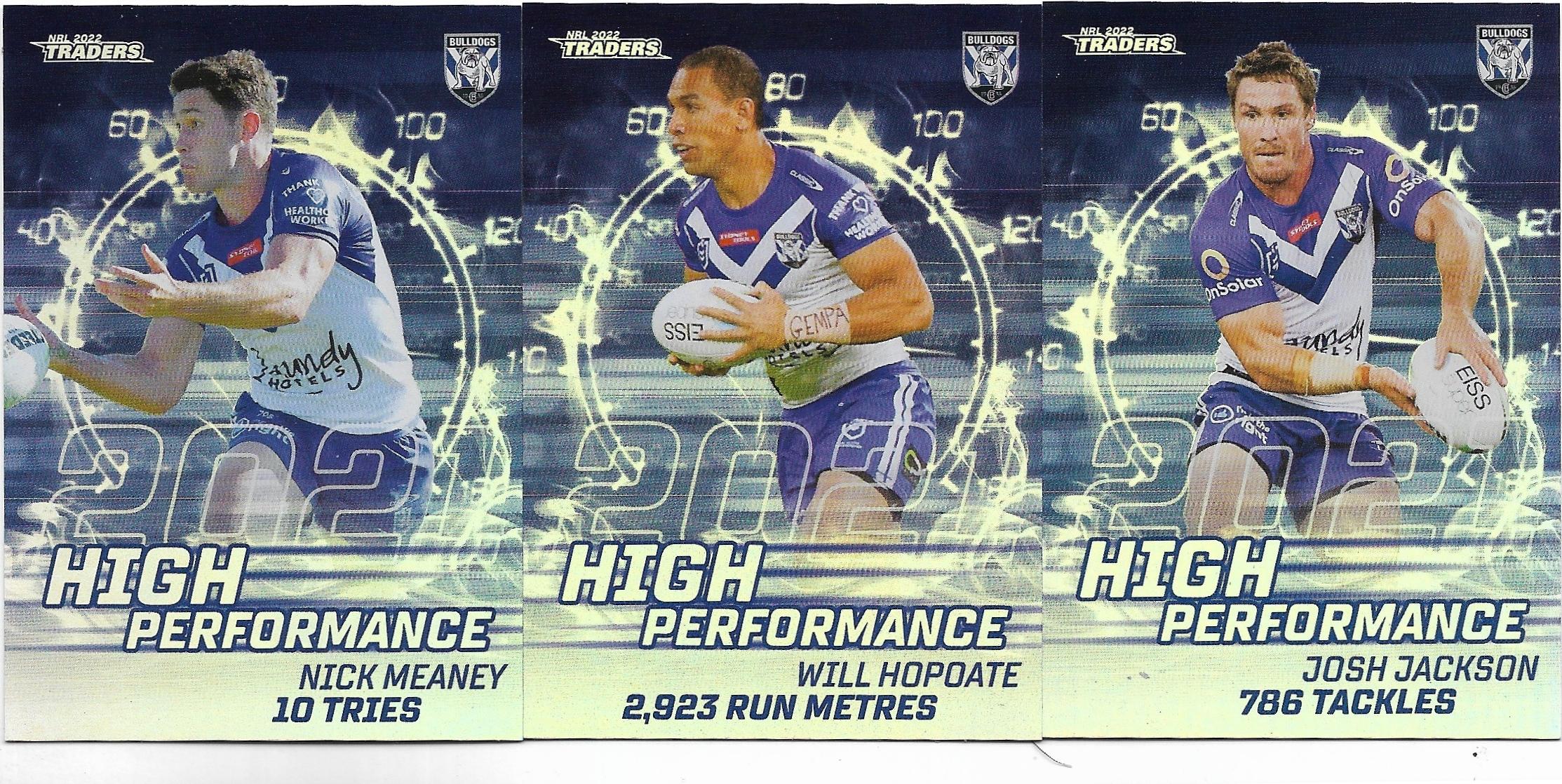 2022 Nrl Traders High Performance 3 Card Team Set – Bulldogs
