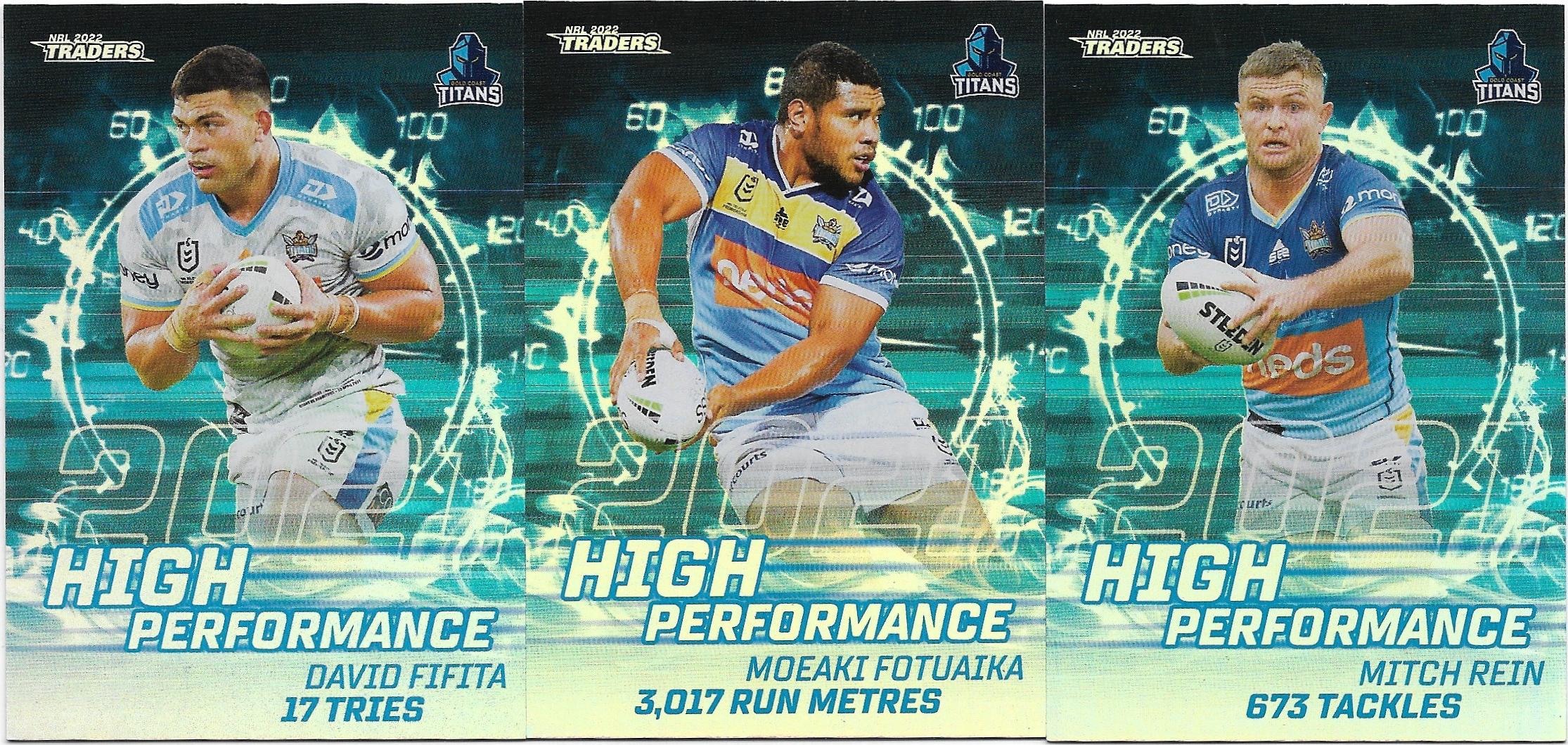 2022 Nrl Traders High Performance 3 Card Team Set – Titans