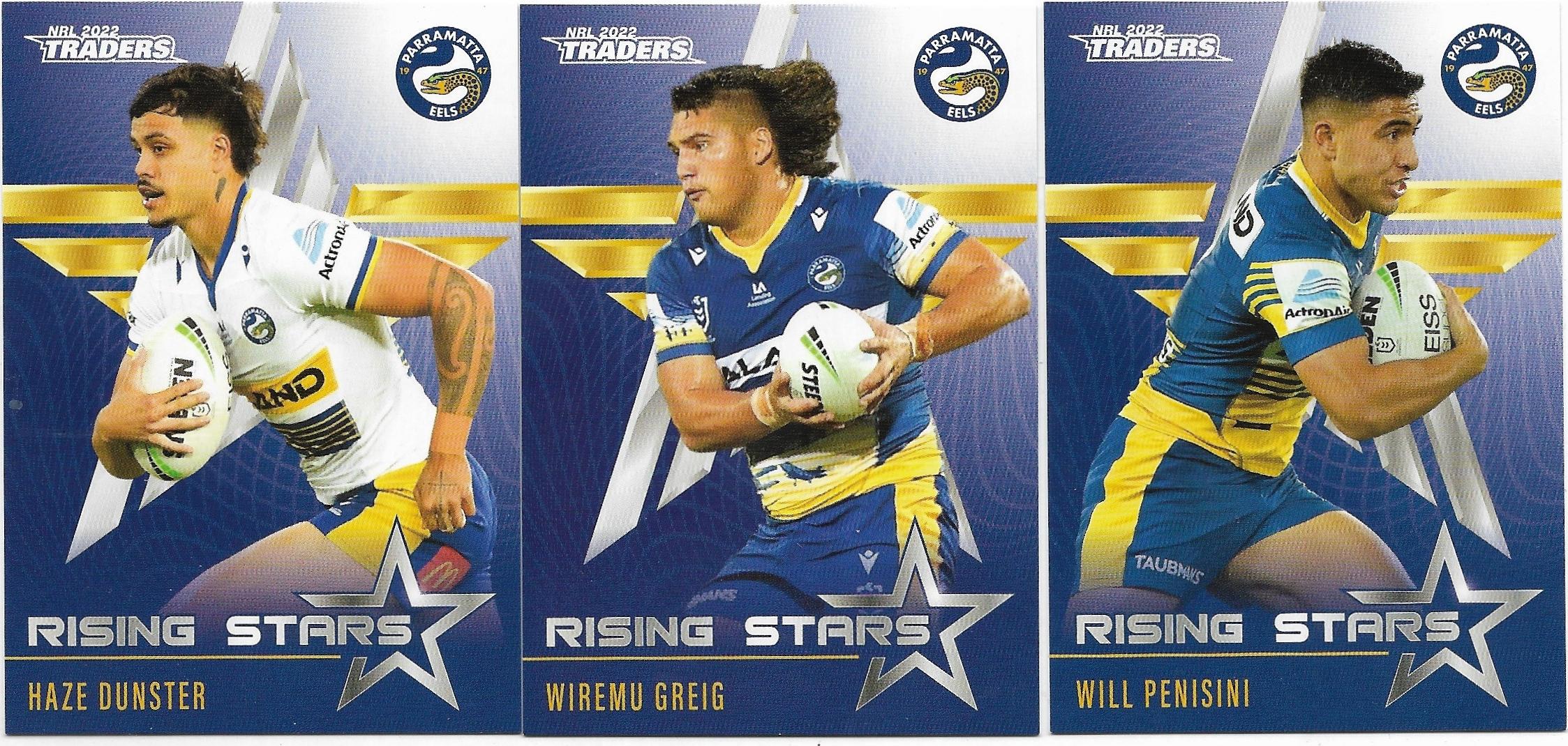 2022 Nrl Traders Rising Stars 3 Card Team Set – Eels