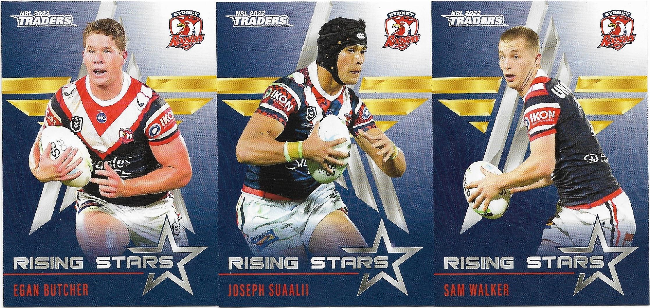 2022 Nrl Traders Rising Stars 3 Card Team Set – Roosters