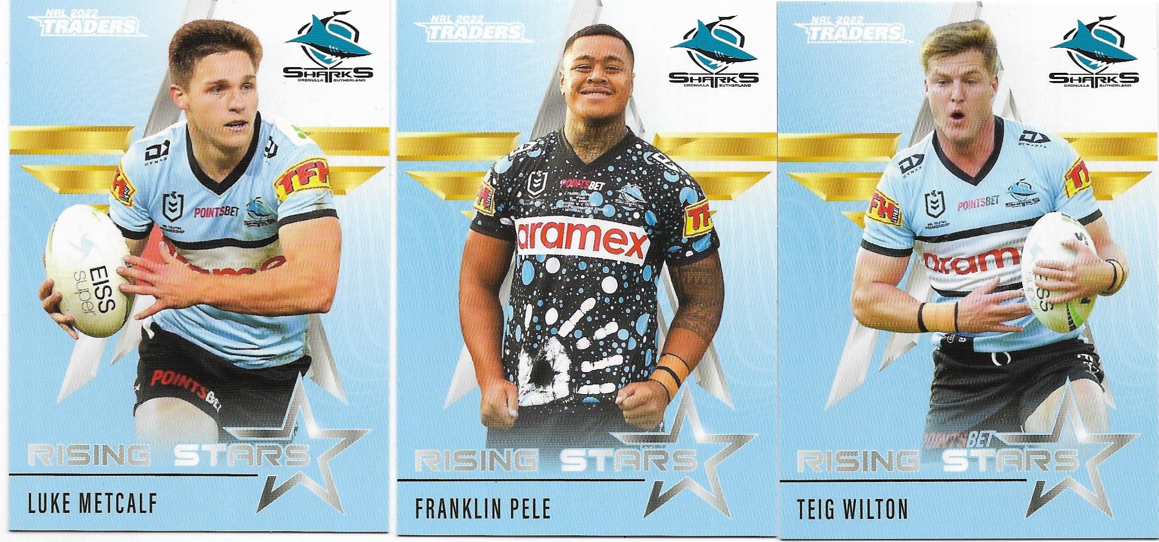 2022 Nrl Traders Rising Stars 3 Card Team Set – Sharks