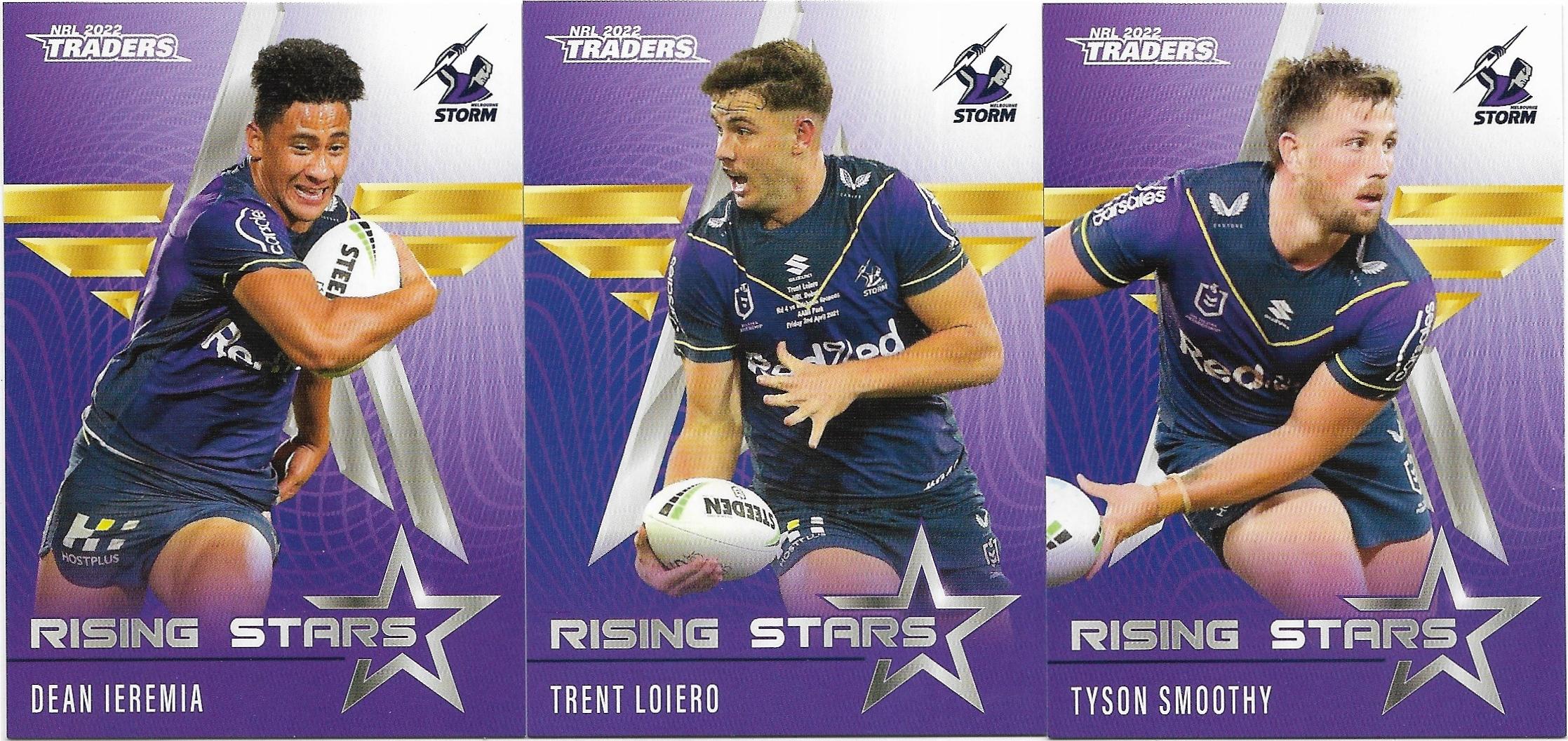 2022 Nrl Traders Rising Stars 3 Card Team Set – Storm