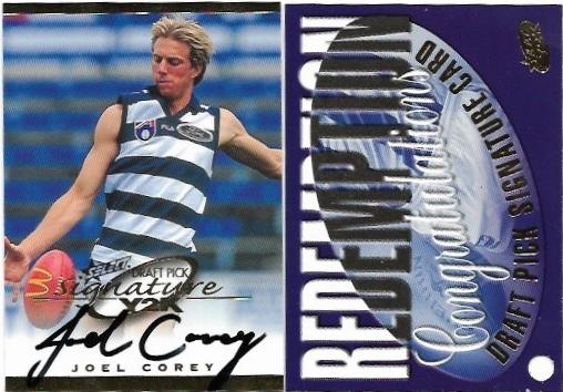 2000 Select Millennium Series Draft Pick Signature (DS8) Joel Corey Geelong #465