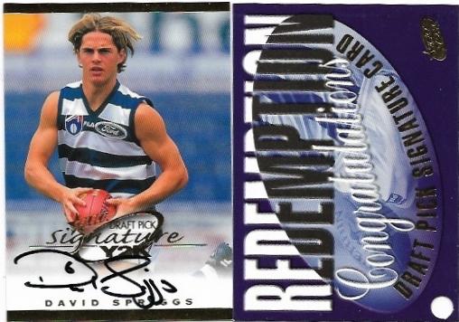 2000 Select Millennium Series Draft Pick Signature (DS16) David Spriggs Geelong #625
