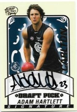 2005 Dynasty Draft Pick Signature (DS25) Adam Hartlett Carlton 429/600