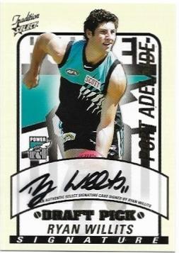 2005 Tradition Draft Pick Signature (DS19) Ryan Willits Port Adelaide 457/600