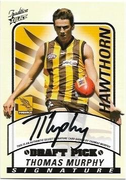 2005 Tradition Draft Pick Signature (DS21) Thomas Murphy Hawthorn 128/600