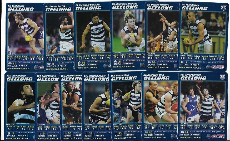 2007 Teamcoach Team Set Blue Prize – Geelong (13 Cards)