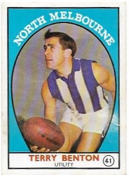 1968 A Scanlens (41) Terry Benton North Melbourne *