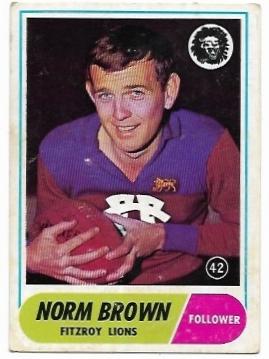 1969 Scanlens (42) Norm Brown Fitzroy *
