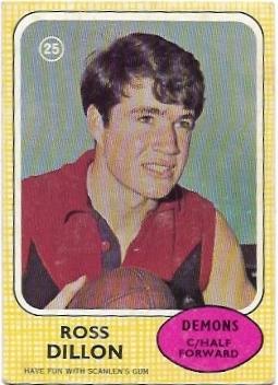 1970 Scanlens (25) Ross Dillon Melbourne *