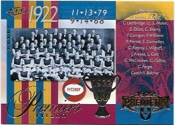 1922 Fitzroy – 2006 Select Supreme (PC42) Premiership Commemorative 016/400