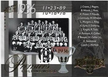 1936 Collingwoiod – 2008 Select Classic (PC54) Premiership Commemorative 119/550