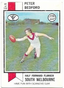 1974 VFL Scanlens (59) Peter WOOD South Melbourne *