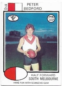 1975 VFL Scanlens (58) Peter Bedford South Melbourne *